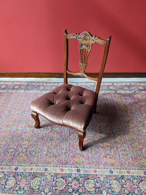 Small Antique Mahogany Bedroom Chair