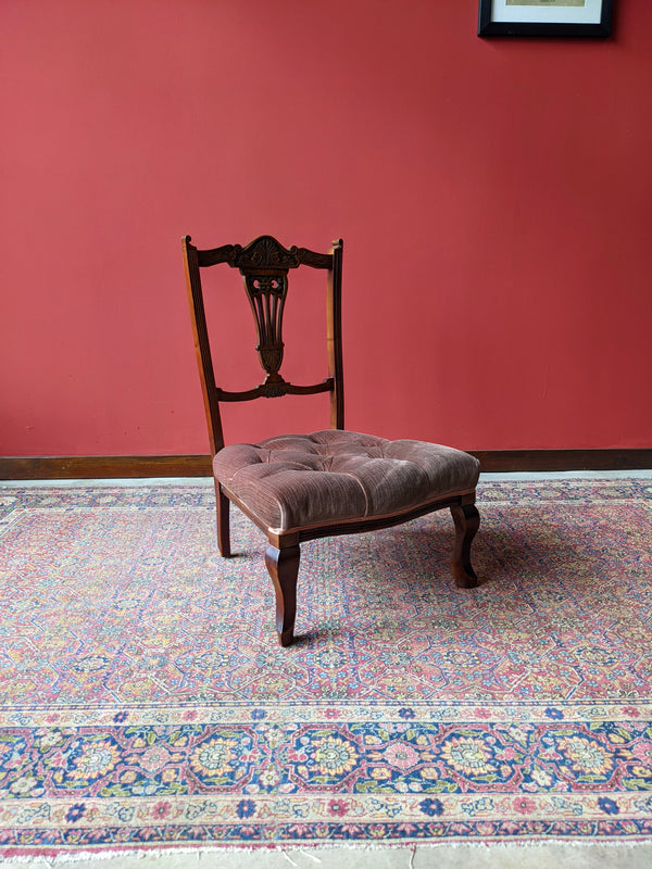 Small Antique Mahogany Bedroom Chair