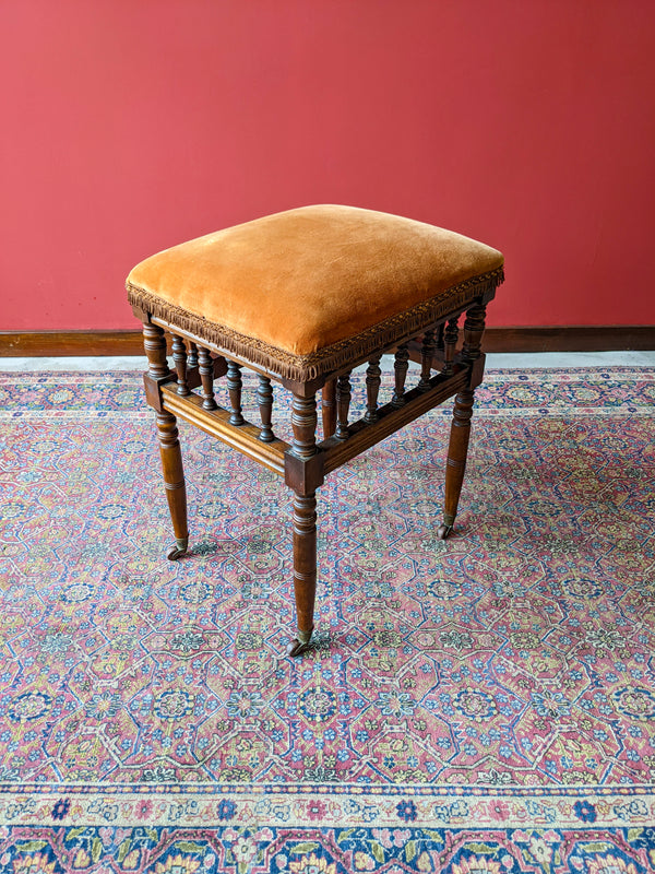 Antique Edwardian Mahogany Piano Stool