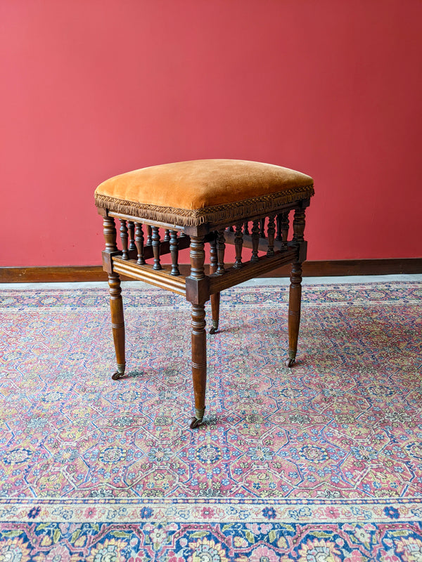 Antique Edwardian Mahogany Piano Stool