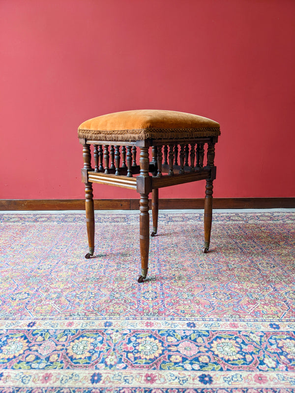 Antique Edwardian Mahogany Piano Stool