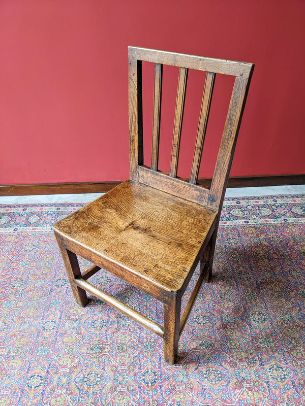 Pair of Georgian Oak Chairs Circa 1780 / Hall Chairs