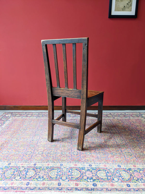 Pair of Georgian Oak Chairs Circa 1780 / Hall Chairs