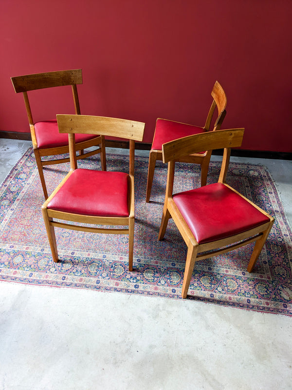 Mid Century Modern Set of 4 Gordon Russell Walnut Dining Chairs