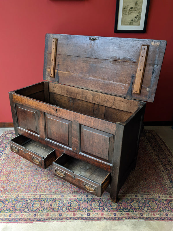Antique 18th Century Georgian Oak Mule Chest / Coffer / Blanket Box Circa 1750