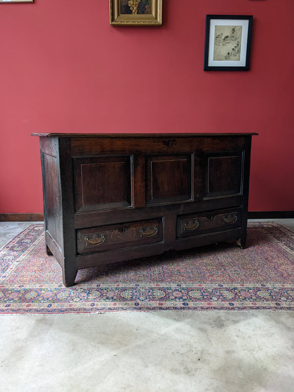 Antique 18th Century Georgian Oak Mule Chest / Coffer / Blanket Box Circa 1750