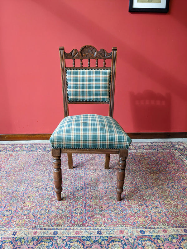 Pair of Victorian Carved Mahogany Side Chairs / Hall Chairs / Dining Chairs