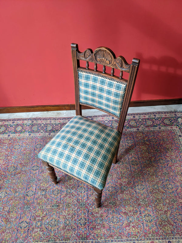 Pair of Victorian Carved Mahogany Side Chairs / Hall Chairs / Dining Chairs