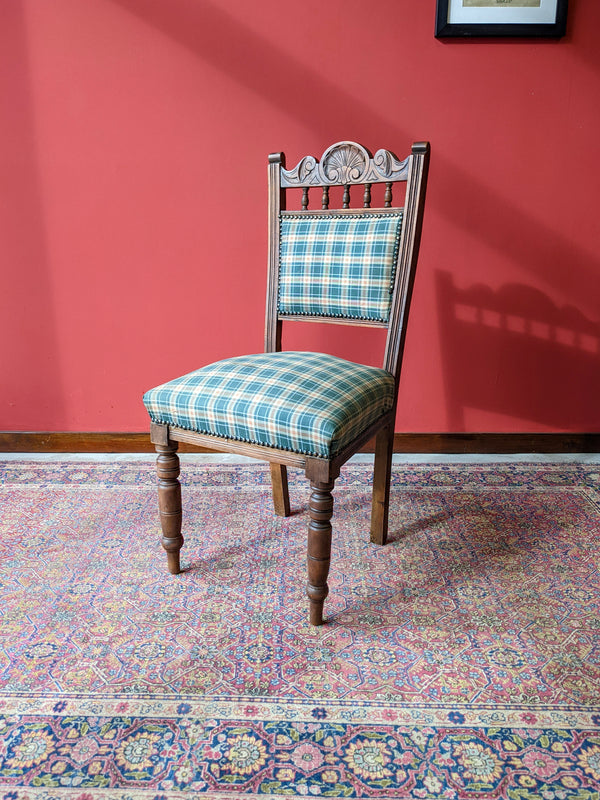 Pair of Victorian Carved Mahogany Side Chairs / Hall Chairs / Dining Chairs