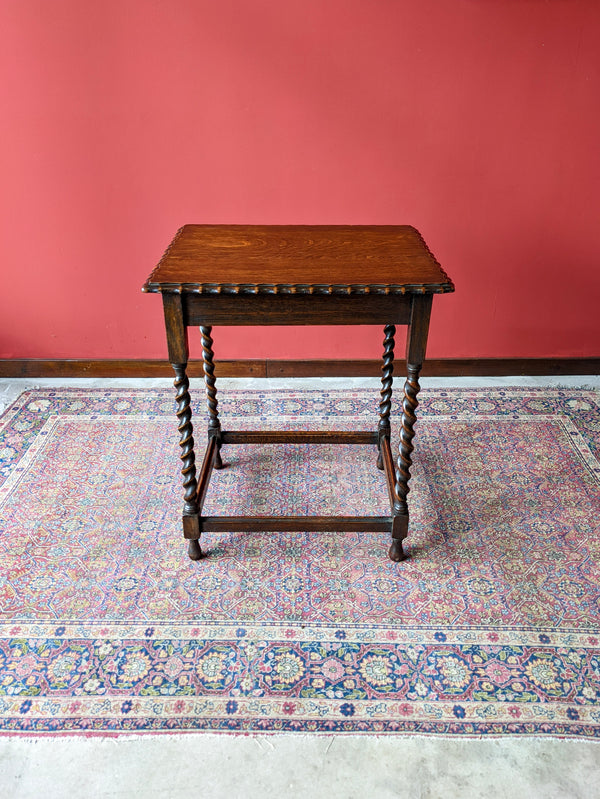 Antique Late Victorian Barley Twist Oak Table