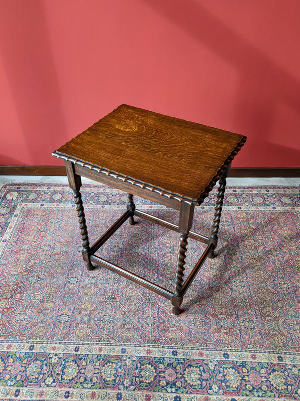 Antique Late Victorian Barley Twist Oak Table