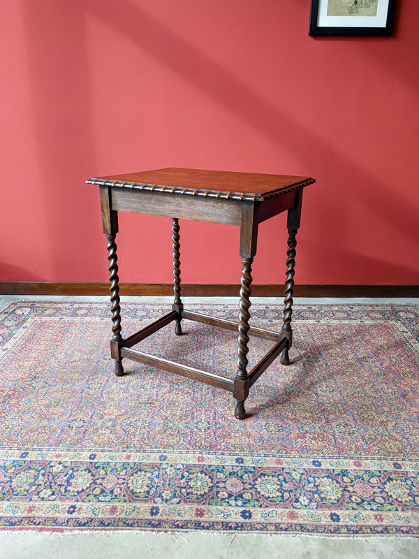 Antique Late Victorian Barley Twist Oak Table