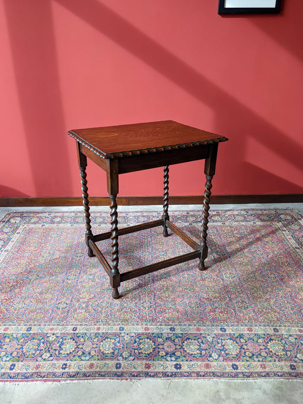 Antique Late Victorian Barley Twist Oak Table