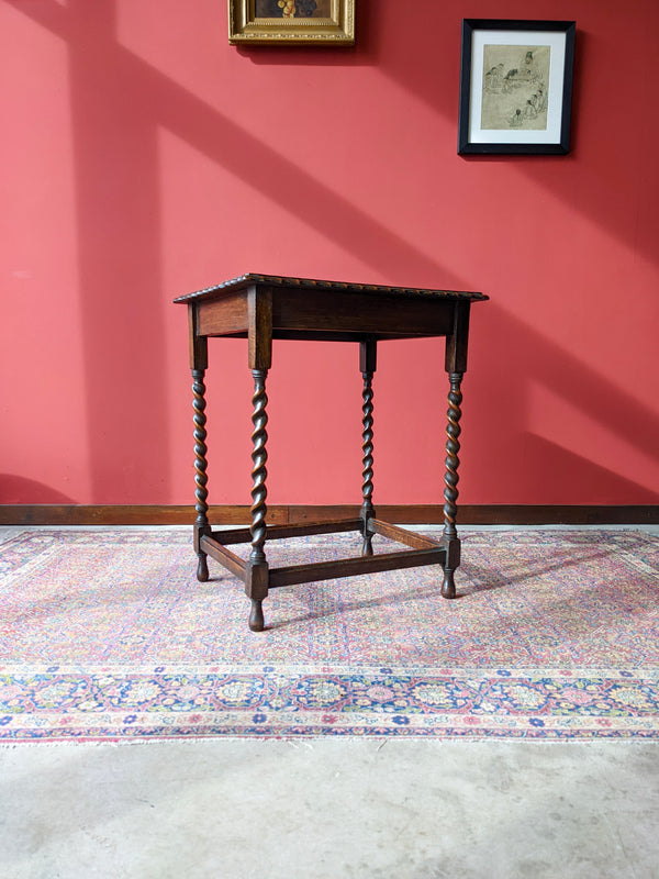 Antique Late Victorian Barley Twist Oak Table