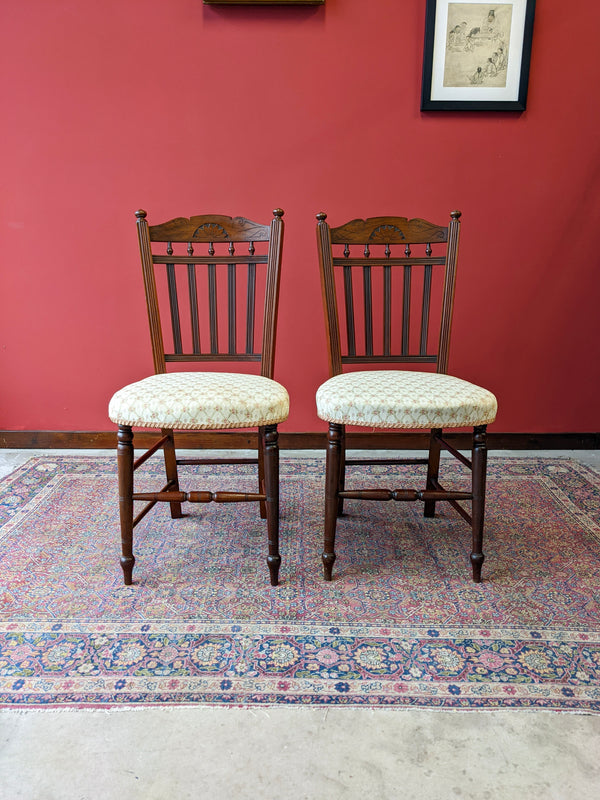 Pair of Victorian Mahogany Side Chairs / Parlour Chairs