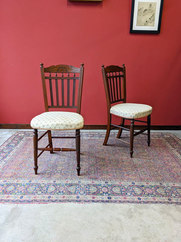 Pair of Victorian Mahogany Side Chairs / Parlour Chairs