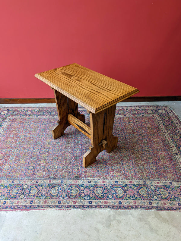 Antique Arts & Crafts Movement Golden Oak Side Table Circa 1900