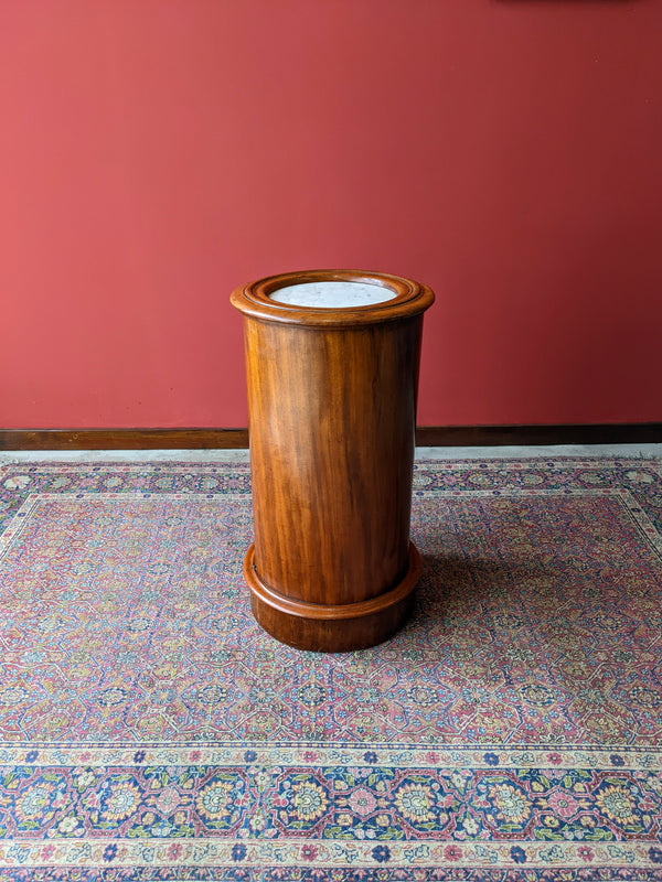 Antique Mid Victorian Circular Walnut Pot Cupboard / Bedside Table Cabinet