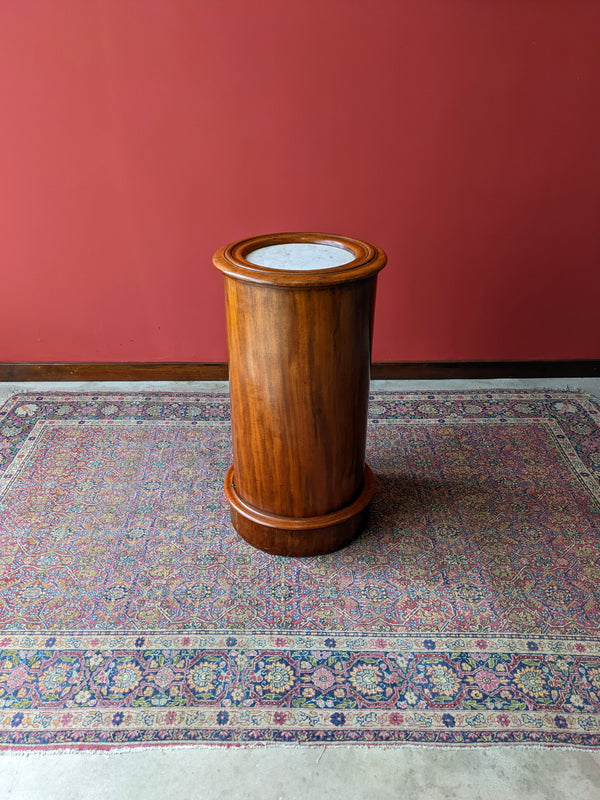 Antique Mid Victorian Circular Walnut Pot Cupboard / Bedside Table Cabinet