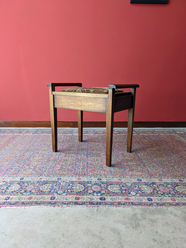 Vintage Oak Piano Stool