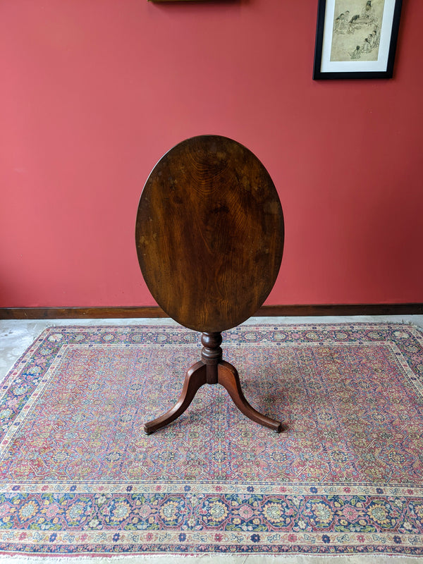 Antique 19th Century Mahogany Oval Tilt Top Table