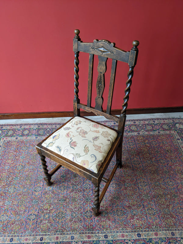 Pair of Victorian Barley Twist Hall Chairs