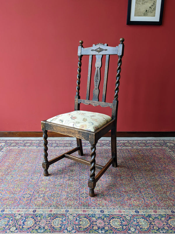 Pair of Victorian Barley Twist Hall Chairs