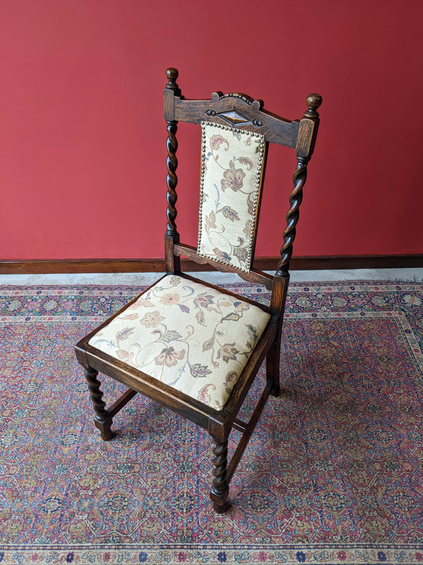 Pair of Victorian Barley Twist Hall Chairs