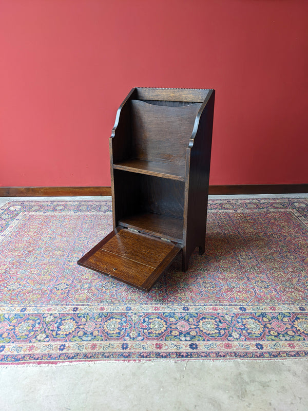 Antique Oak Early 20th Century Small Cupboard / Tidy / Newspaper Rack