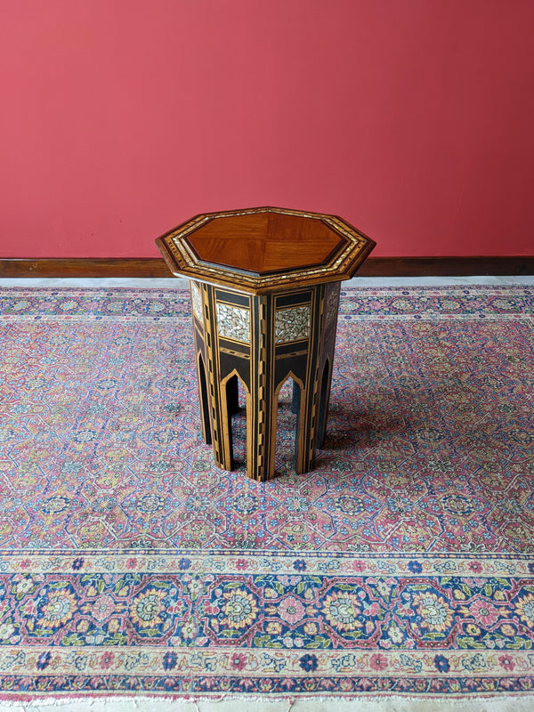 Antique 19th Century Anglo Indian Inlaid Octagonal Hoshiarpur Rosewood Side Table