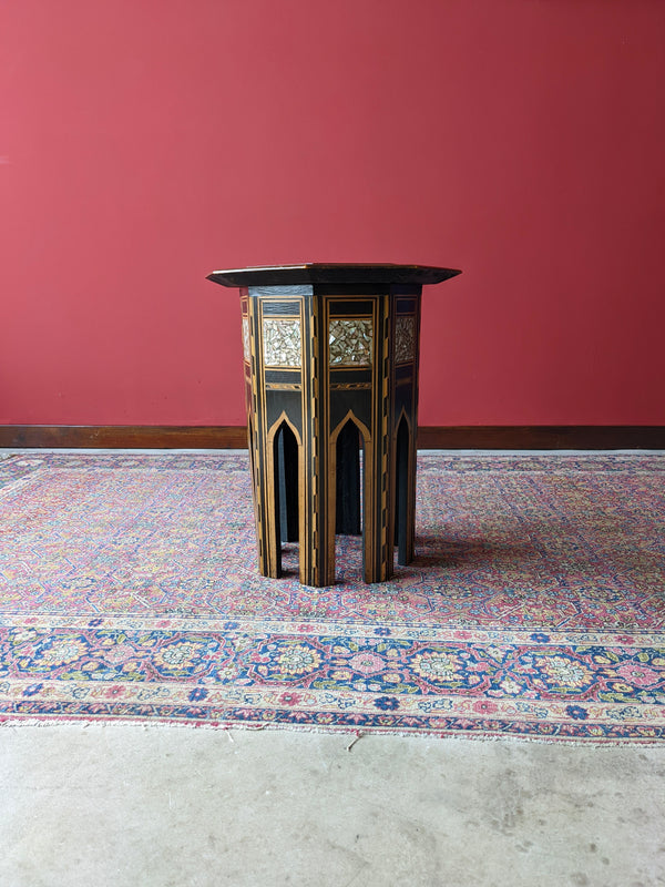 Antique 19th Century Anglo Indian Inlaid Octagonal Hoshiarpur Rosewood Side Table
