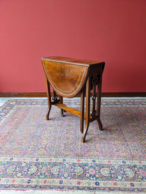 Antique Mahogany Fretwork Gateleg Sutherland Side Table / Coffee Table