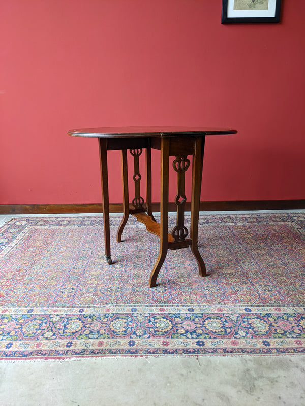 Antique Mahogany Fretwork Gateleg Sutherland Side Table / Coffee Table