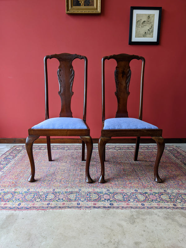 Pair of Antique Victorian Mahogany Side Chairs / Parlour Chairs