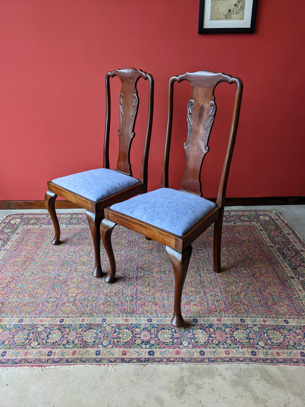 Pair of Antique Victorian Mahogany Side Chairs / Parlour Chairs