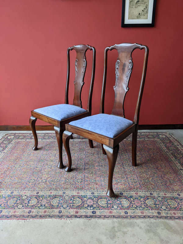 Pair of Antique Victorian Mahogany Side Chairs / Parlour Chairs