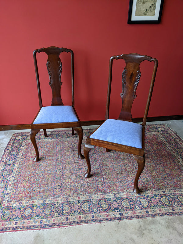 Pair of Antique Victorian Mahogany Side Chairs / Parlour Chairs