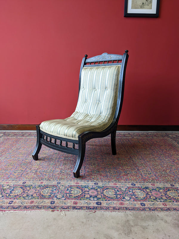 Antique 19th Century Ebonised Aesthetic Movement Chair