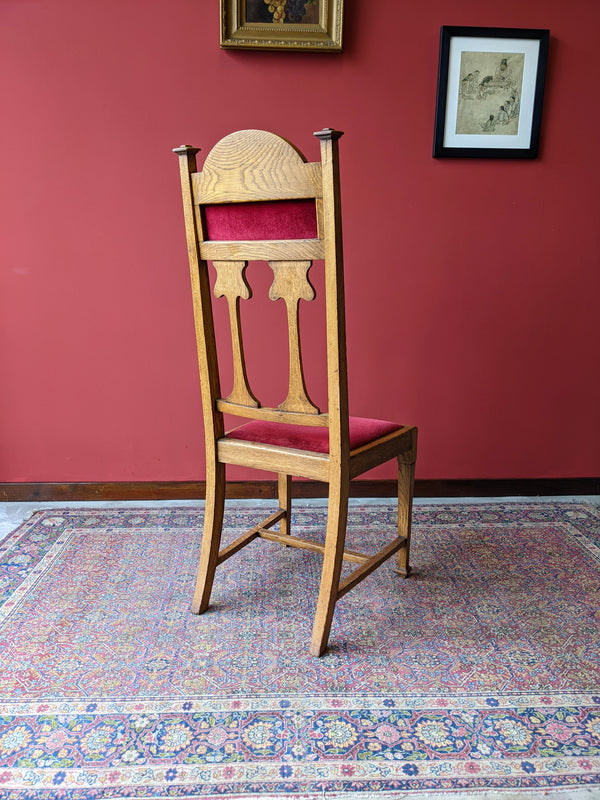 Set of 4 Antique Art Nouveau Arts & Crafts Golden Oak Dining Chairs