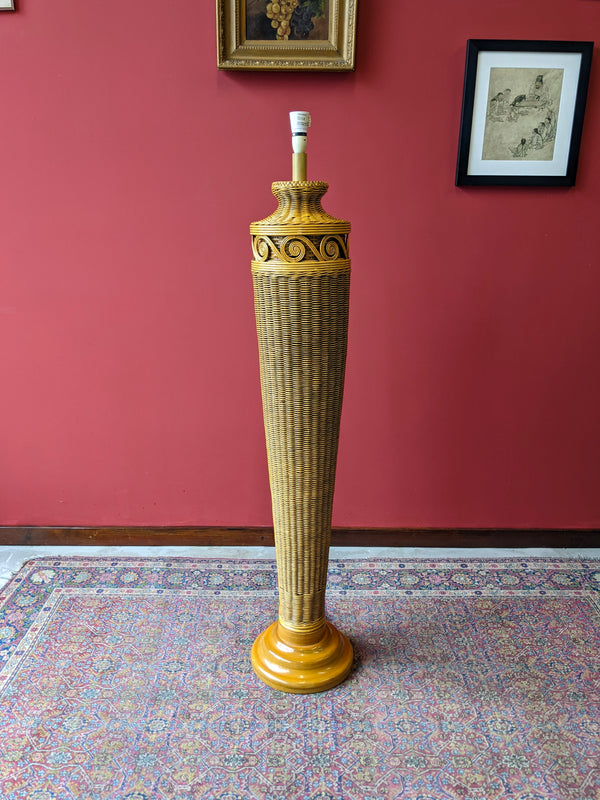 Mid Century Modern Cane Floor Standing Lamp