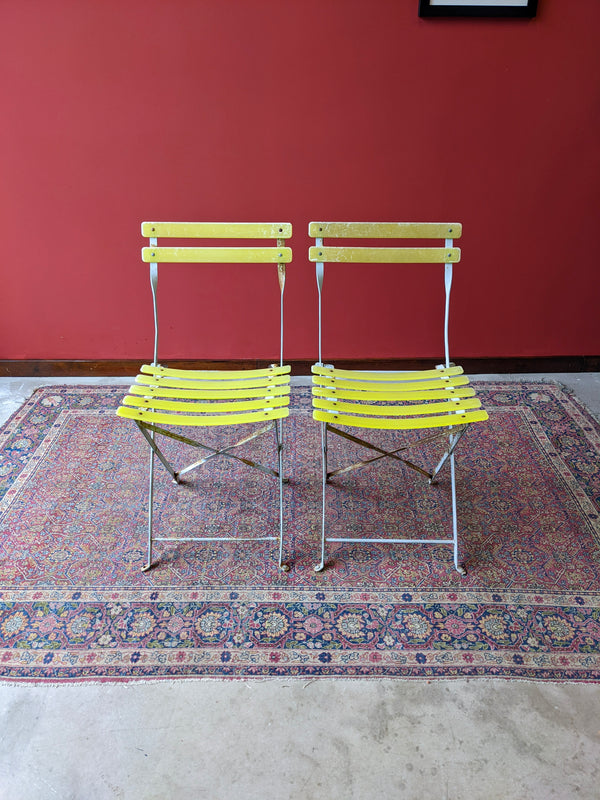 Pair of Mid Century French Folding Bistro Chairs / Garden Chairs