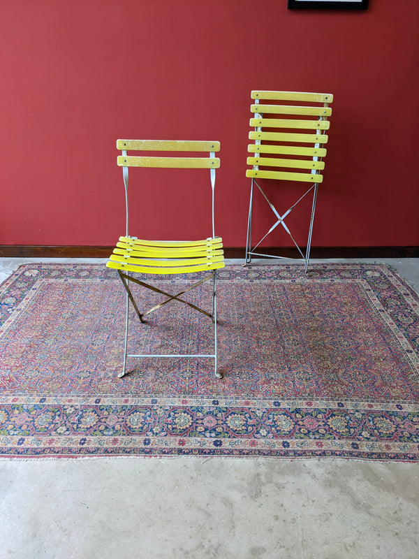 Pair of Mid Century French Folding Bistro Chairs / Garden Chairs
