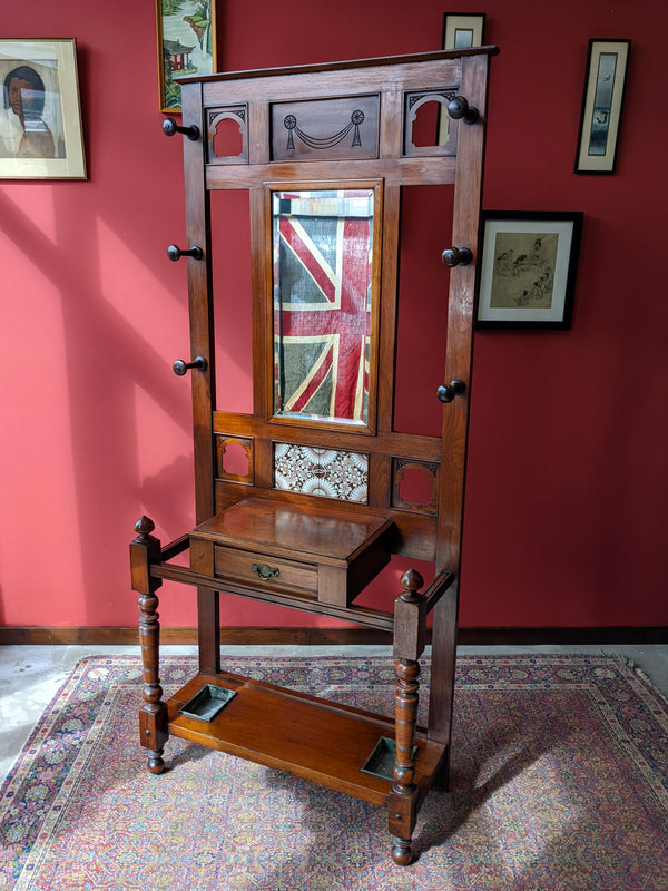 Antique Arts & Crafts Oak Hall Stand / Coat Stand – Founders Antiques