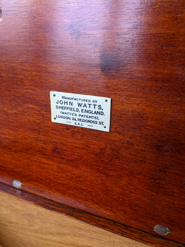 Antique Early 20th Century Oak Tie Box with Tie Press Box by John Watts
