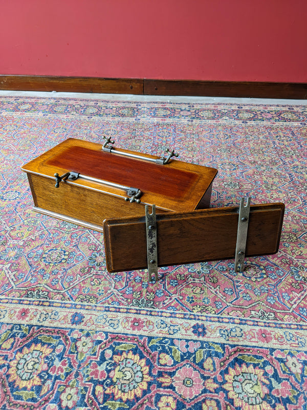 Antique Early 20th Century Oak Tie Box with Tie Press Box by John Watts
