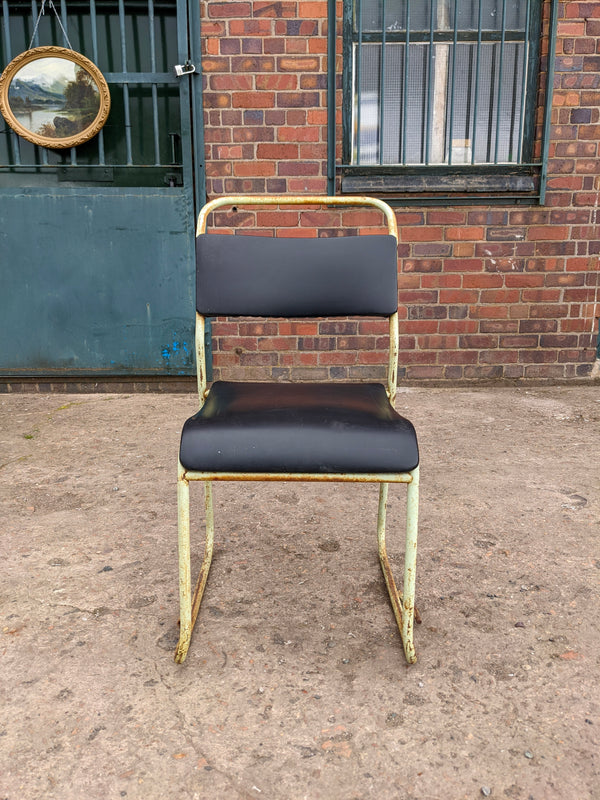 Set of 6 Mid Century Industrial Stacking Dining Chairs