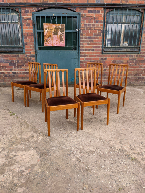 Mid Century Modern Set of 6 Meredew Teak Dining Chairs