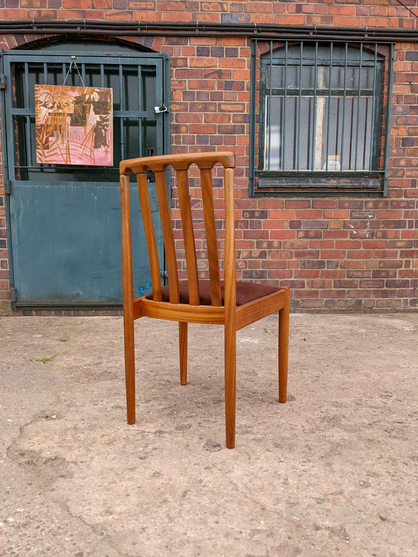 Mid Century Modern Set of 6 Meredew Teak Dining Chairs