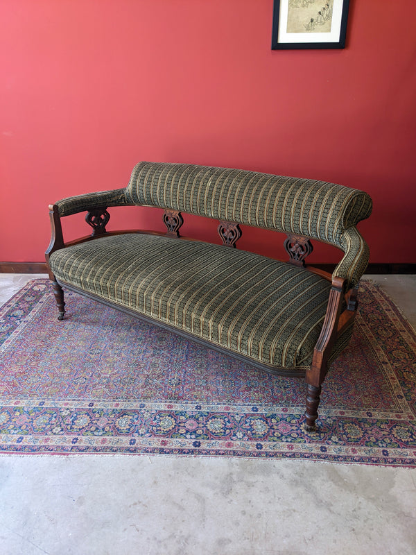 Antique Victorian Mahogany Art Nouveau Sofa Settee