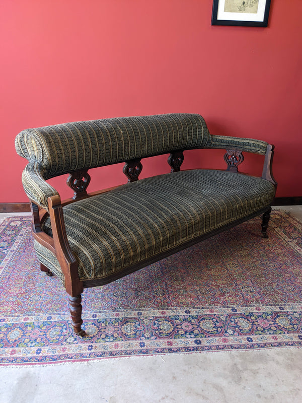 Antique Victorian Mahogany Art Nouveau Sofa Settee